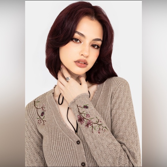 Disturbia Tantra Floral Beetle Embroidered Cardigan size XL - Picture 2 of 9